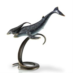 MOTHER & BABY WHALE  BRONZE SCULPTURE