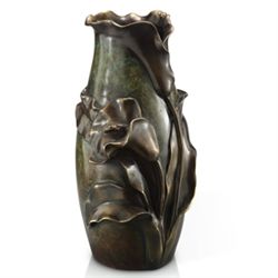 CAST BRONZE FLOWER VASE