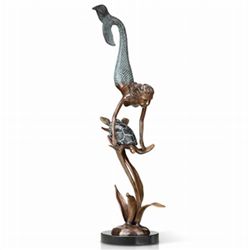 MERMAID & TURTLE BRONZE SCULPTURE