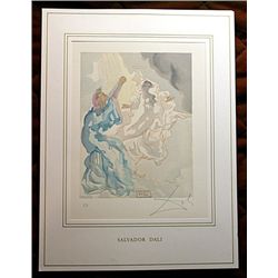 DALI HAND SIGNED ORIG. COLORED WOOD ENGRAVING - 1960