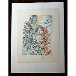 DALI HAND SIGNED ORIG. COLORED WOOD ENGRAVING - 1960