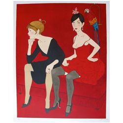 Philippe Noyer LADIES IN RED Hand Signed Limited Ed. Lithograph
