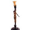 Image 1 : "MALE CANDLESTICK" BRONZE SCULPTURE LAMP - A. MOREAU
