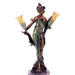 "DIANE" BRONZE SCULPTURE LAMP - ROCHE