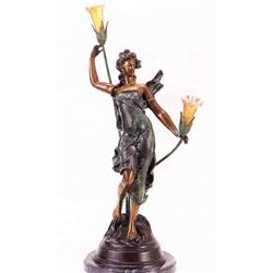  DIANE  BRONZE SCULPTURE LAMP - A. MOREAU