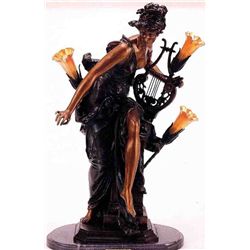 "MELODIE" BRONZE SCULPTURE LAMP - BELLEUSE