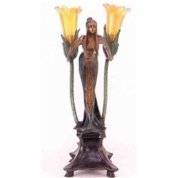  DECO MAIDEN  BRONZE SCULPTURE LAMP - GURSCHNER