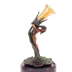  NUDES WITH TULIP  BRONZE SCULPTURE LAMP - GURSCHNER