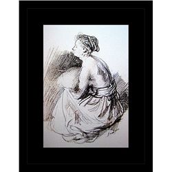 Rembrandt Erotic Sketch Lithograph