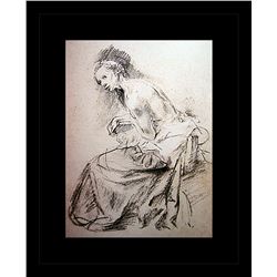 Rembrandt Erotic Sketch Lithograph