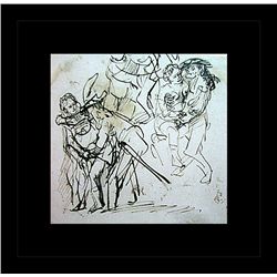 Rembrandt Erotic Sketch Lithograph