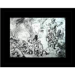 Rembrandt Erotic Sketch Lithograph