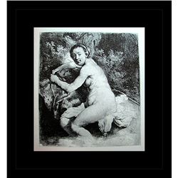 Rembrandt Erotic Sketch Lithograph