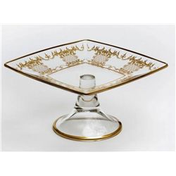 FINE ITALIAN CRYSTAL SQUARE CAKE PLATE
