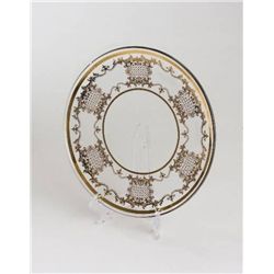 SET OF 12 CRYSTAL 8  DINNER PLATES