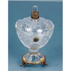 ITALIAN CRYSTAL LIDDED JAR