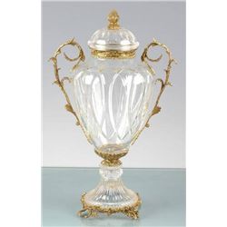 ITALIAN CRYSTAL LIDDED VASE