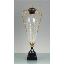 ITALIAN CRYSTAL & PORCELAIN VASE