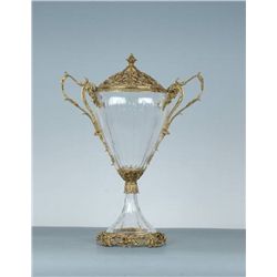 ITALIAN CRYSTAL LIDDED VASE