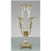 Image 1 : ITALIAN CRYSTAL VASE W/ BRASS TRIM