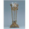 Image 1 : ITALIAN CRYSTAL VASE IN BRASS STAND