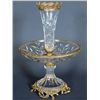 Image 1 : CRYSTAL VASE AND BOWL W/ BRASS TRIM