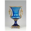 Image 1 : ITALIAN HAND CUT BLUE CRYSTAL VASE