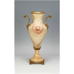 MARBLE AND BRASS VASE