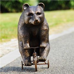 BEAR ON TRIKE GARDEN SCULPTURE