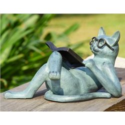 READING CAT GARDEN SCULPTURE