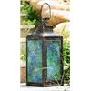 Image 1 : BLUE GLASS LANTERN CANDLE HOLDER