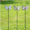 Image 1 : 3 MOSAIC GLASS BUTTERFLY STAKES