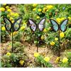 Image 1 : 3 MOSAIC GLASS BUTTERFLY STAKES