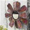 Image 1 : AMBER MOSAIC GLASS FLOWER MIRROR