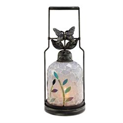 BUTTERFLY MOSAIC GLASS LANTERN / CANDLE HOLDER