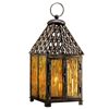 Image 1 : AMBER MOSAIC GLASS LANTERN / CANDLE HOLDER