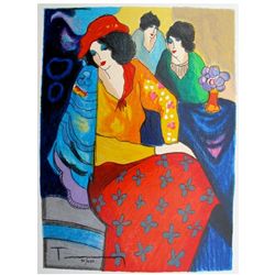 Itzchak Tarkay BLUE MOOD Hand Signed Limited Ed. Serigraph