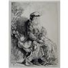 Image 1 : Rembrandt JACOB CARESSING BENJAMIN Etching