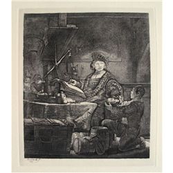 Rembrandt THE GOLDWEIGHER Etching