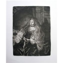 Rembrandt THE GREAT JEWISH BRIDE Etching