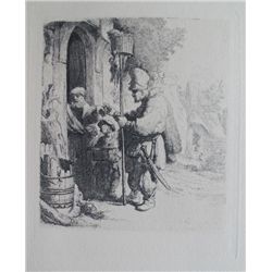 Rembrandt THE RAT POISON PEDDLER Etching