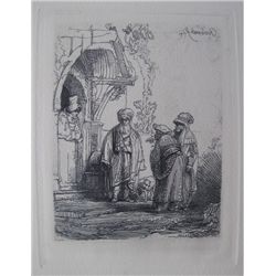 Rembrandt THREE ORIENTAL FIGURES Etching