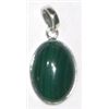 Image 1 : STERLING SILVER .925 *MALACHITE* BEAUTIFUL LARGE OVAL SHAPE PENDANT TOTAL WEIGHT IS 5.12 GRAMS!!