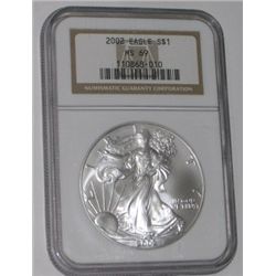2002 CERTIFIED 1oz SILVER EAGLE *CERTIFIED BY NGC MS-69*!! SILVER EAGLE CAME OUT OF SAFE!!