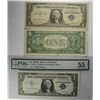 Image 1 : 1957 $1.00 SILVER CERTIFICATE "SPLIT DOWN CENTER" & 1957 B $1.00 SILVER