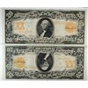 Image 2 : RARE! 2-1906 FR 1183 GOLD CERTS. 20.00 CONSECUTIVE SERIAL NUMBERS! PCGS GEM NEW