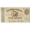 Image 1 : 1863 FIVE CENT STATE OF ALABAMA NOTE