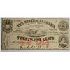 Image 1 : 1863 TWENTY FIVE CENT STATE OF ALABAMA NOTE