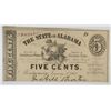 Image 1 : 1863 FIVE CENT STATE OF ALABAMA NOTE
