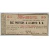 1862 TWENTY-FIVE CENT WESTERN & ALANTIC  RAILROAD NOTE